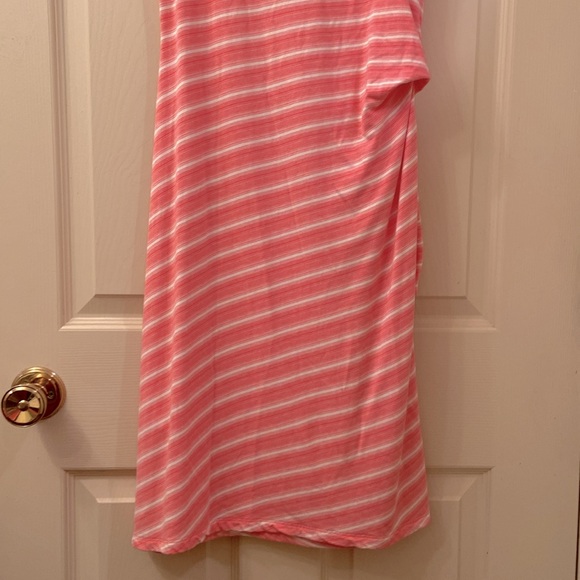 Talbots Dress Sleeveless Tie at Waist Casual Beach Pink White Stripe WM SZ M - Picture 9 of 11